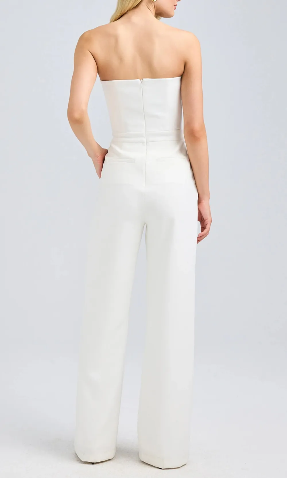White Sexy Tube Top Jumpsuit