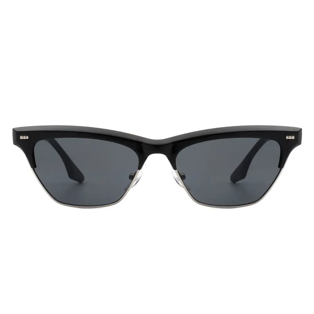Polished Cat Eye Square Frame Sunglasses