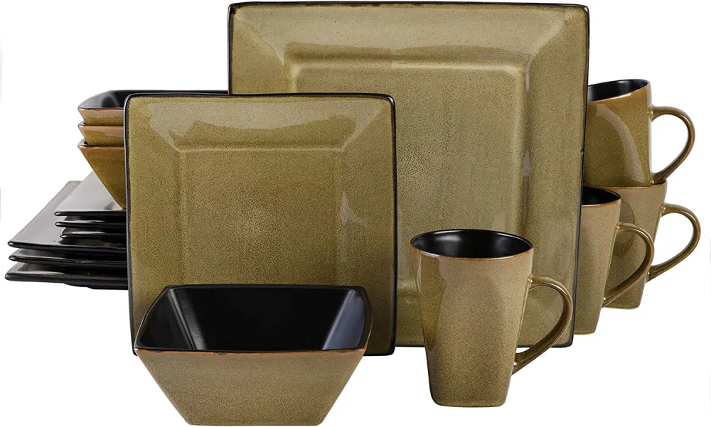 Gibson Elite Althea Reactive Dinnerware Set, 16 Pc, Teal