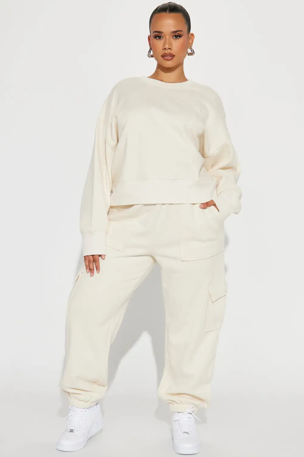 Follow Me Around Sweatsuit - Cream