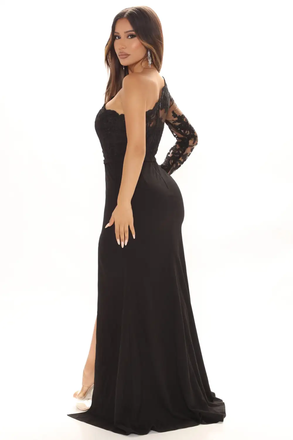 Bonita Lace Maxi Dress - Black
