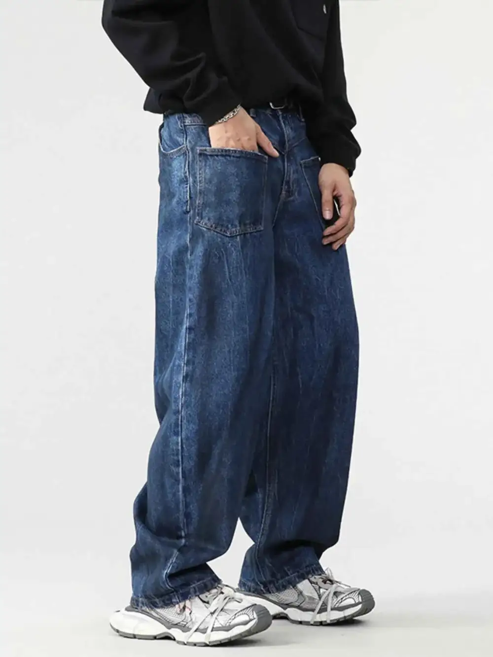Washed Wide Leg Baggy Jeans