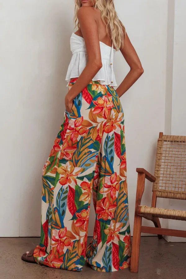 Breathable Linen Casual Women's Wide Leg Pants