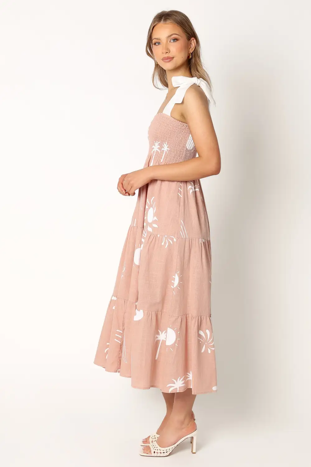 Sarelle Midi Dress - Tan Blush