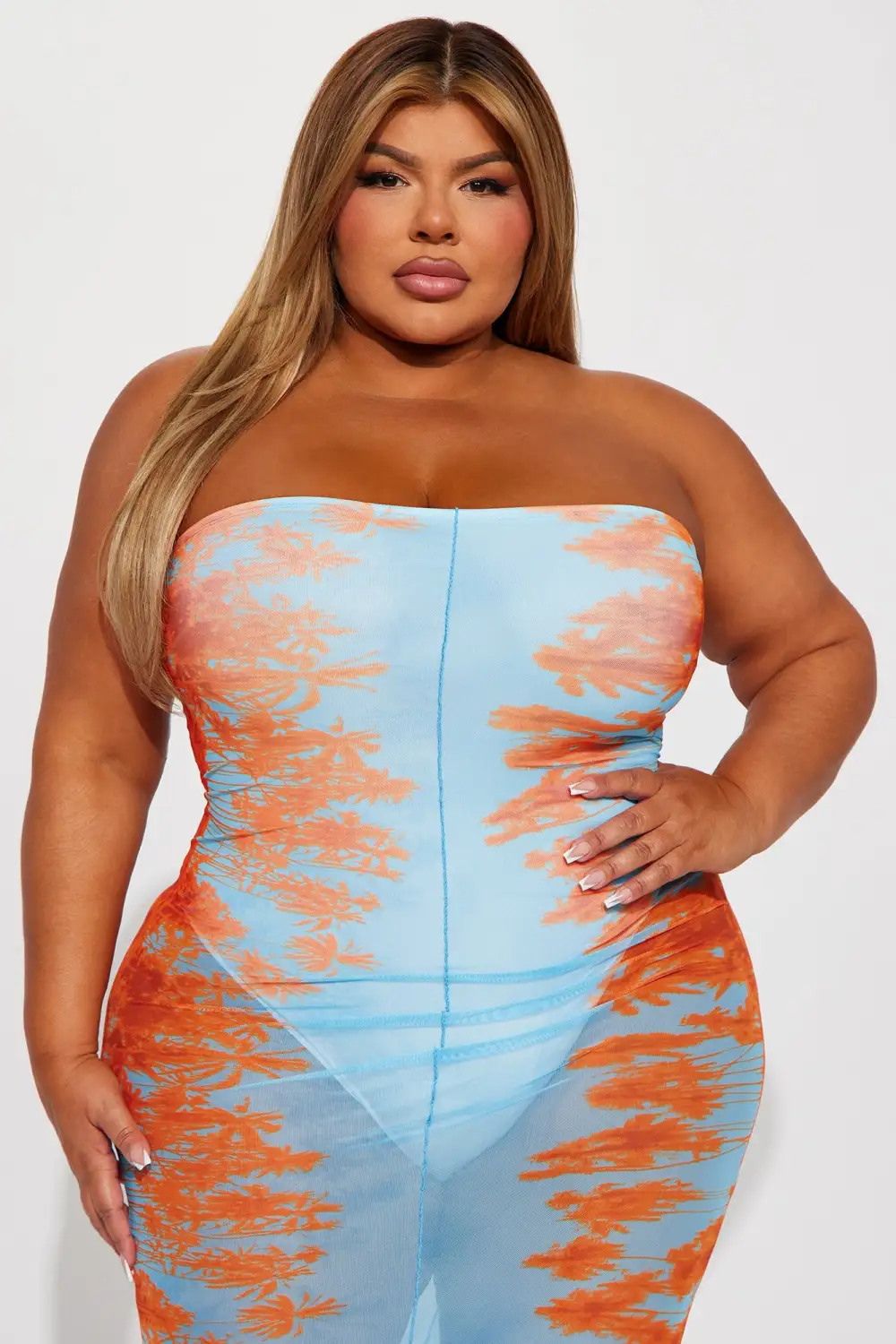 Avia Mesh Maxi Dress - Turquoise