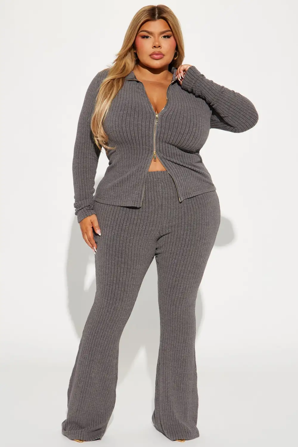 The One And Only Sweater Pant Set - Charcoal