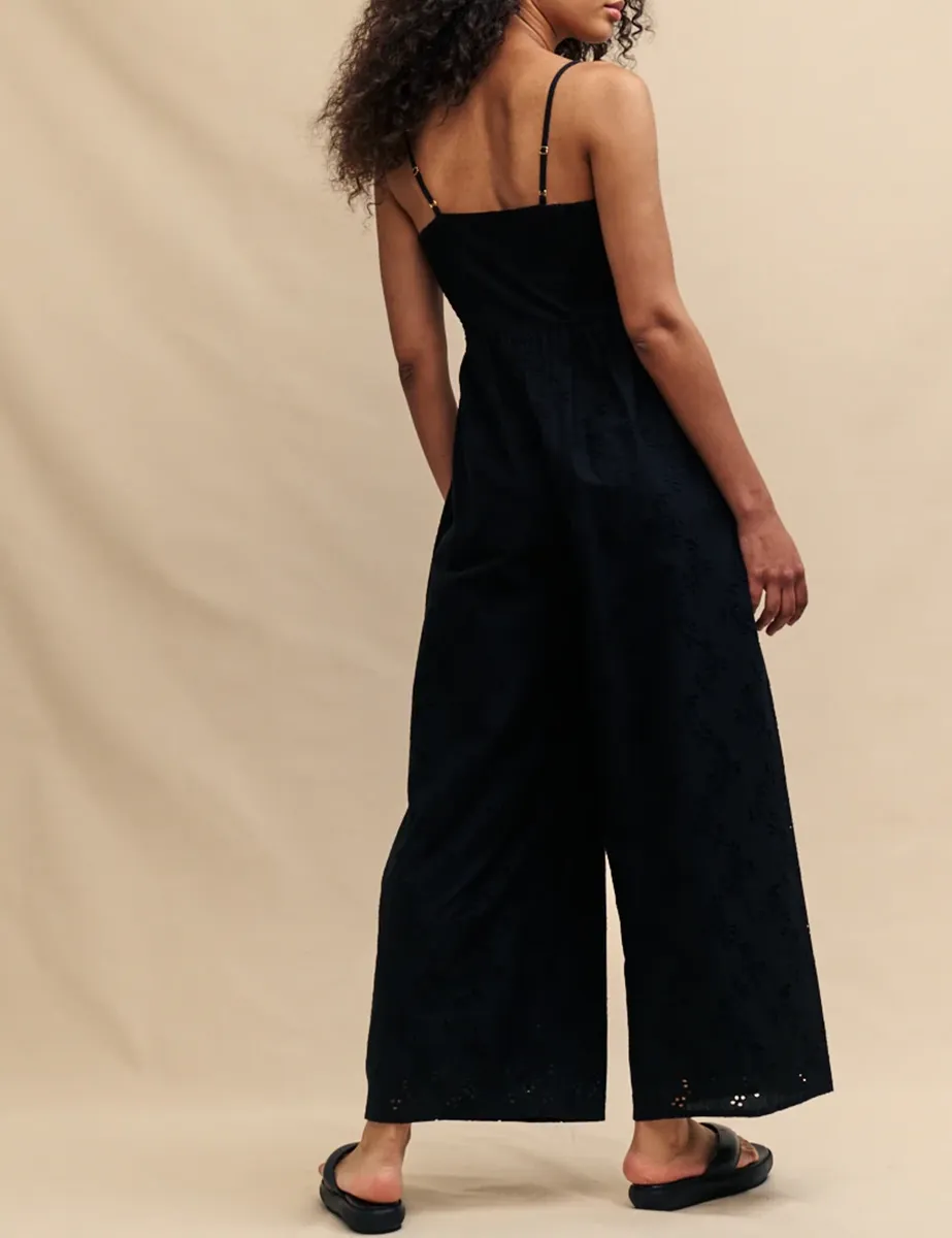 Black Broderie Anglaise Tricia Jumpsuit