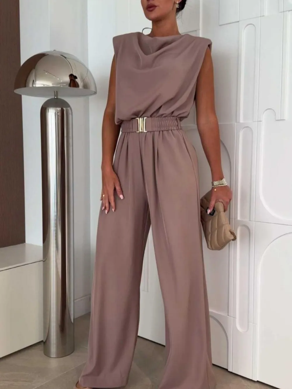 Clean Wide Leg Sleeveless Jumpsuit