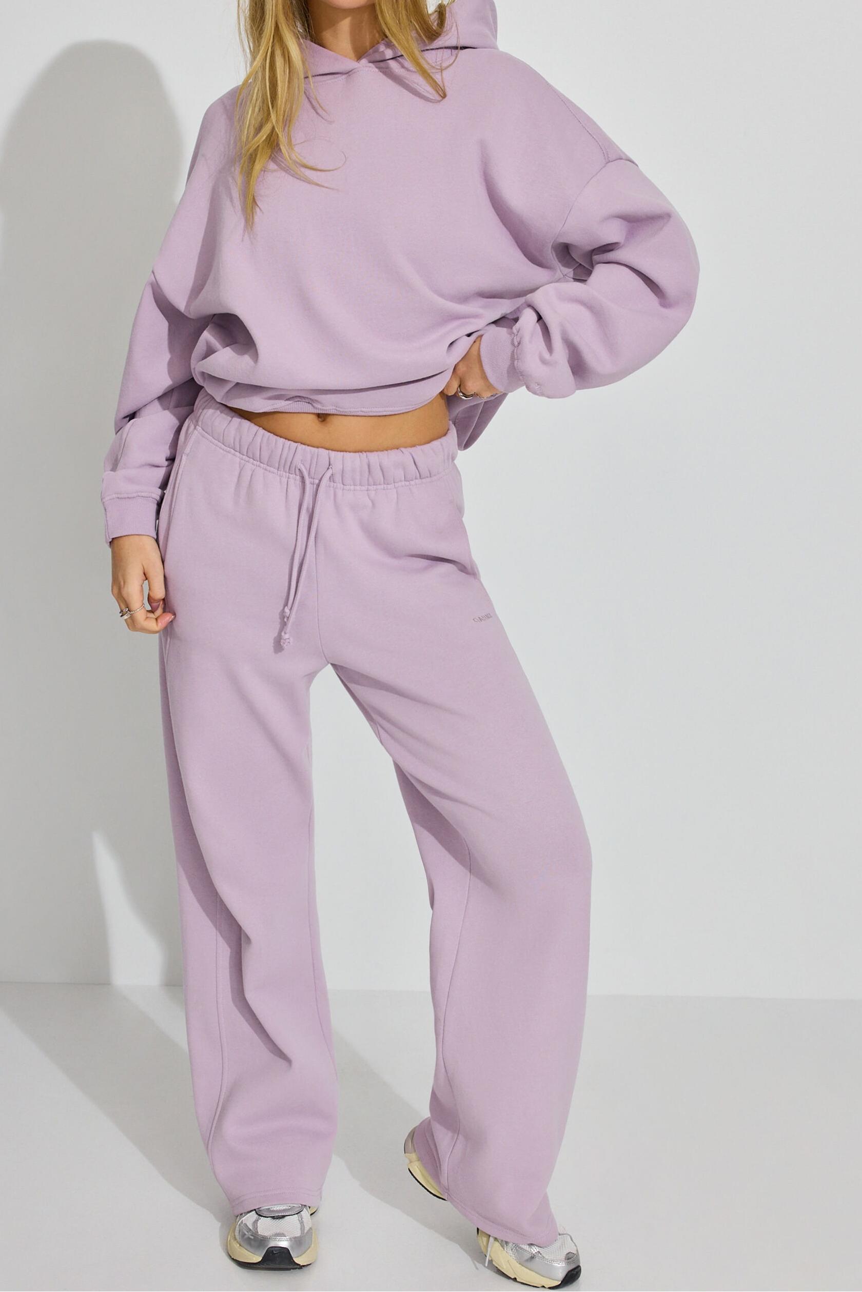 Purple Oversized Hooded Sweatshirt