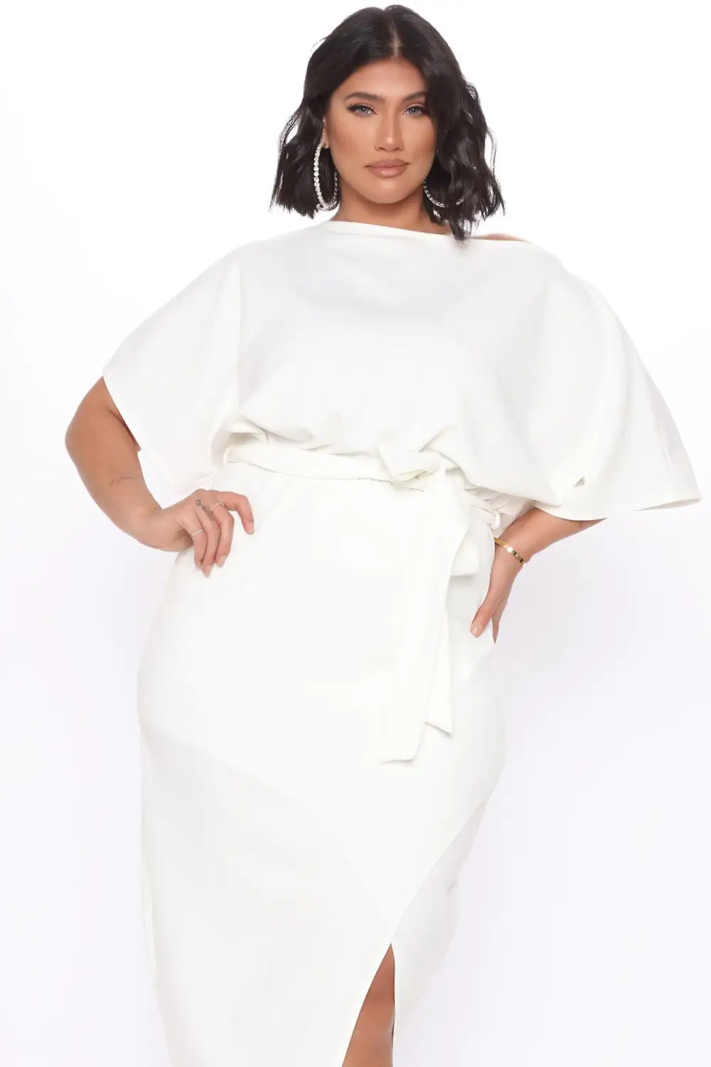 Please Hold Midi Dress - Ivory