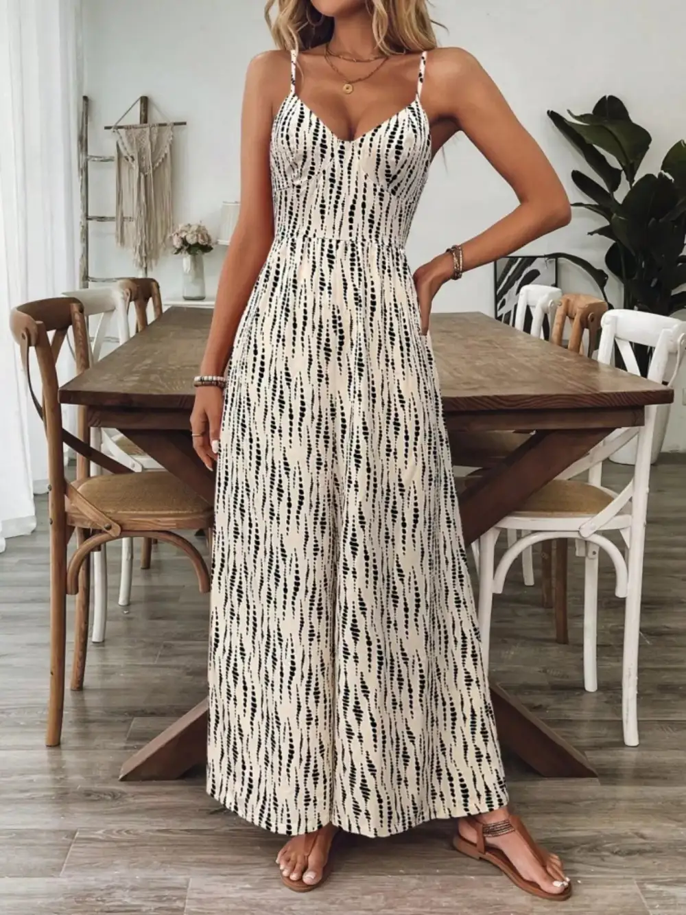 Wide Leg Spaghetti Jumpsuit