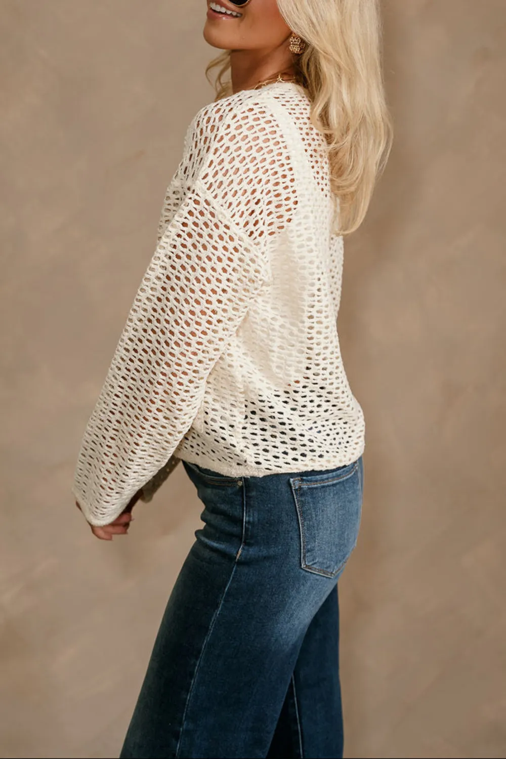 Hollow Long Sleeve Cardigan