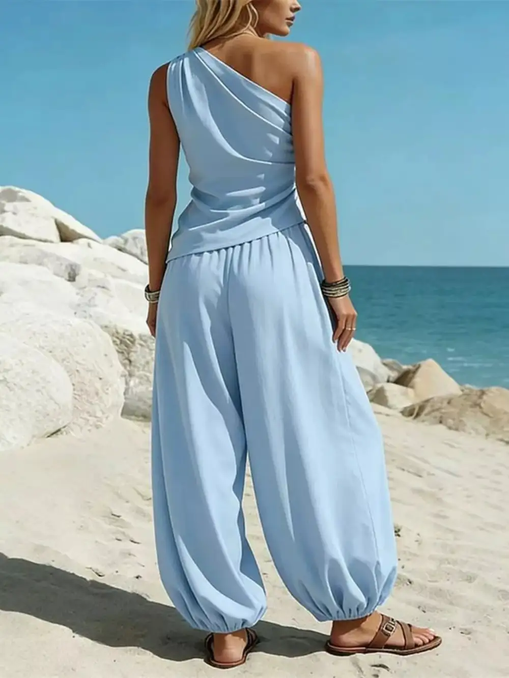 Wide Leg Shoulder Jumpsuit