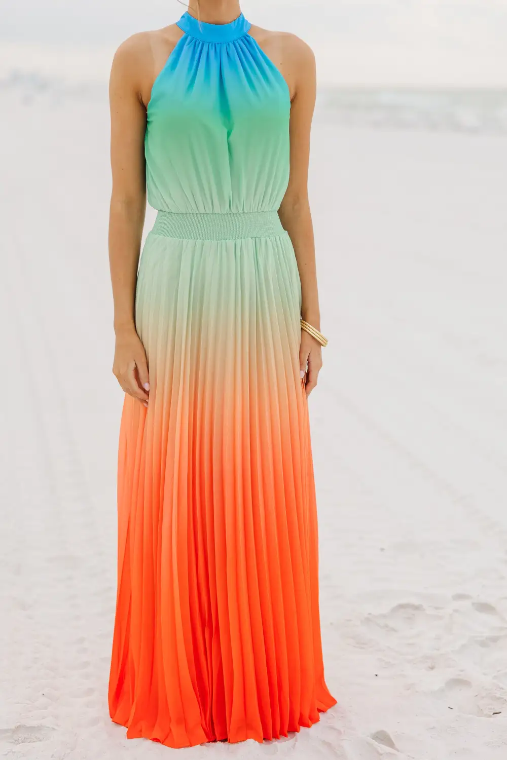 Front And Center Orange Ombre Maxi Dress