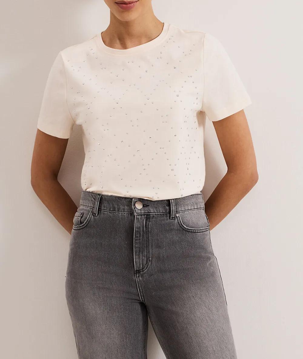 Creative Mosaic Commuter Style Short-Sleeved Top