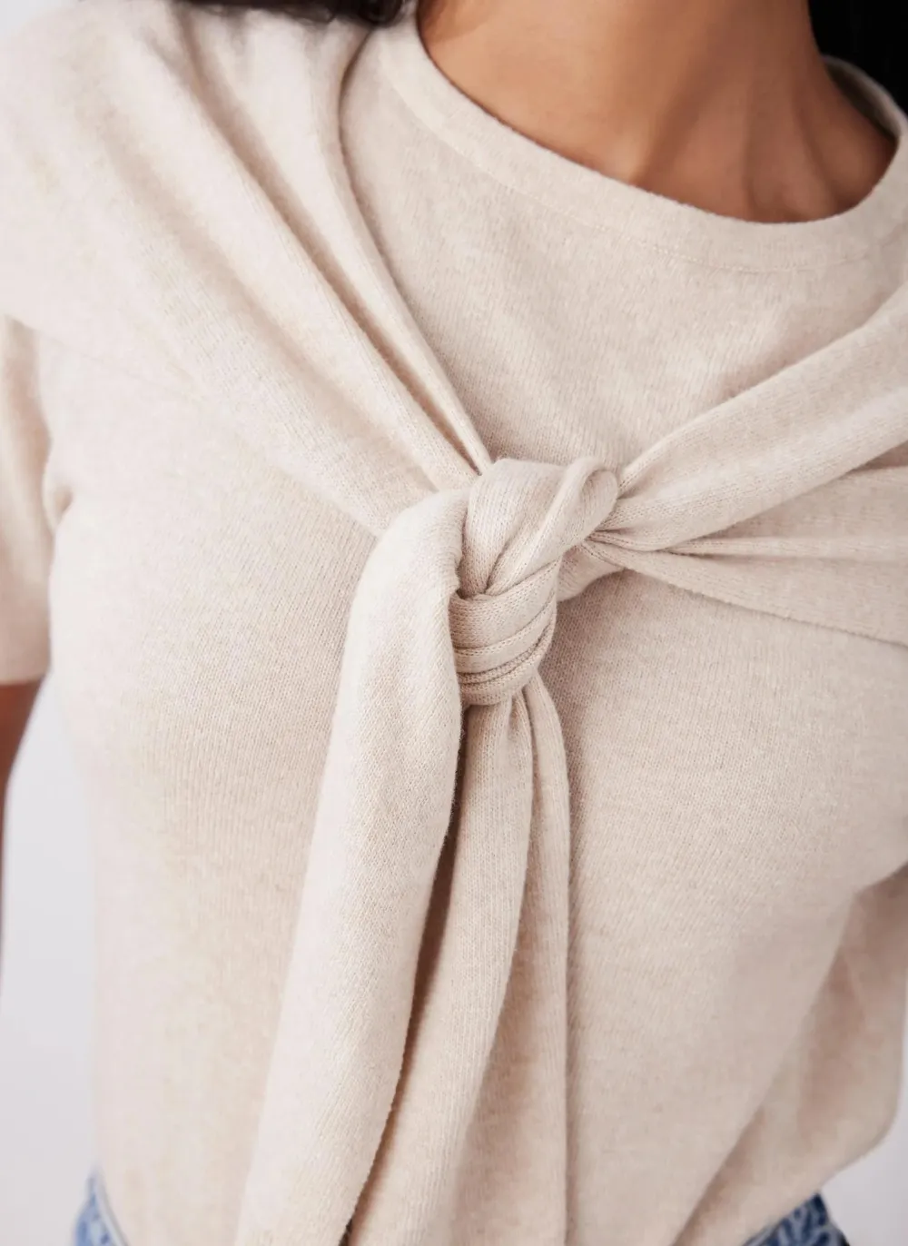 Casual Style Neutral Cotton Knit Top