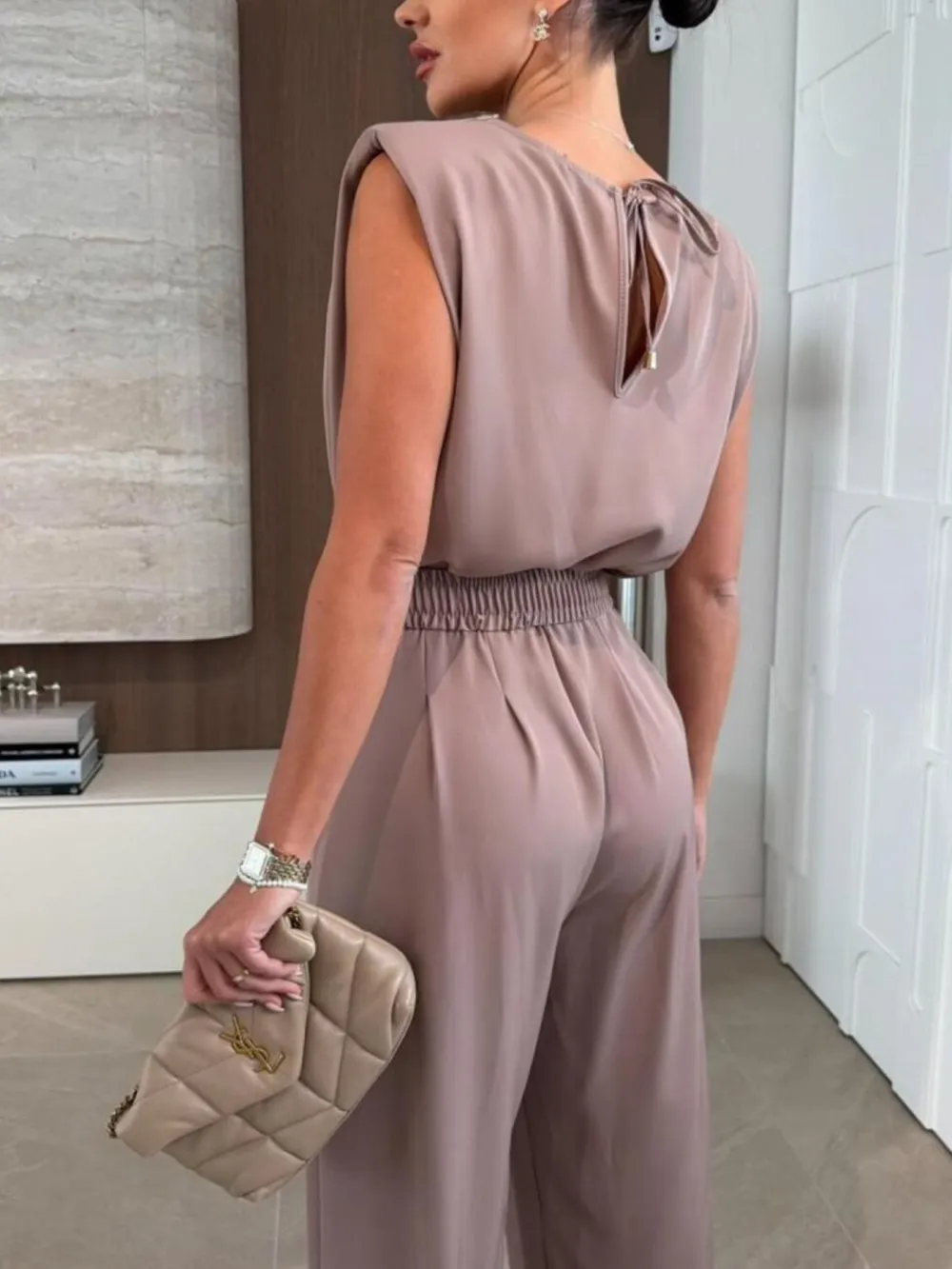 Clean Wide Leg Sleeveless Jumpsuit