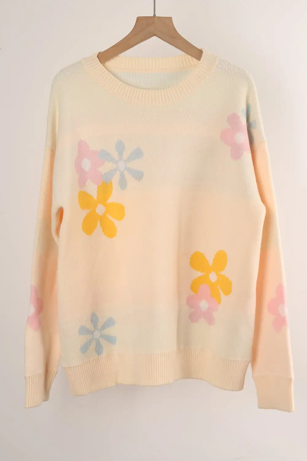 Printed Pullover Floral Sweater