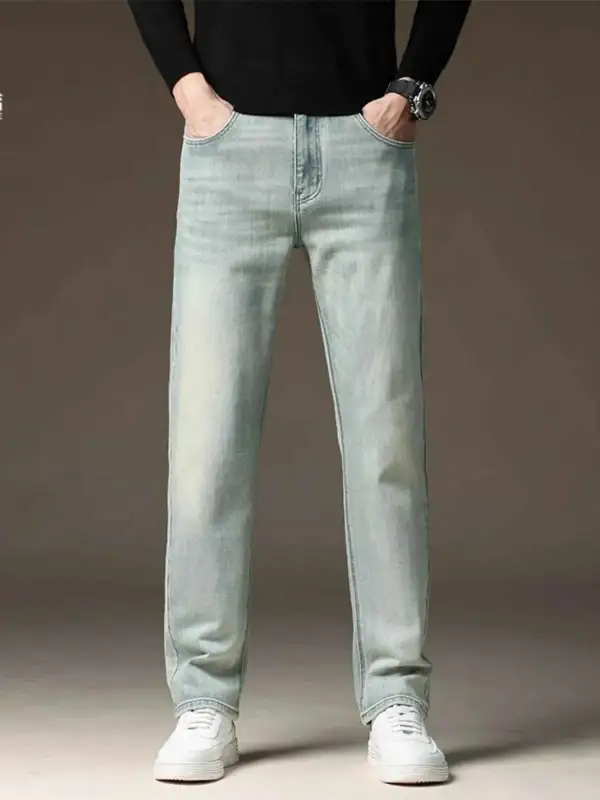 Wash Straight Fit Casual Jeans