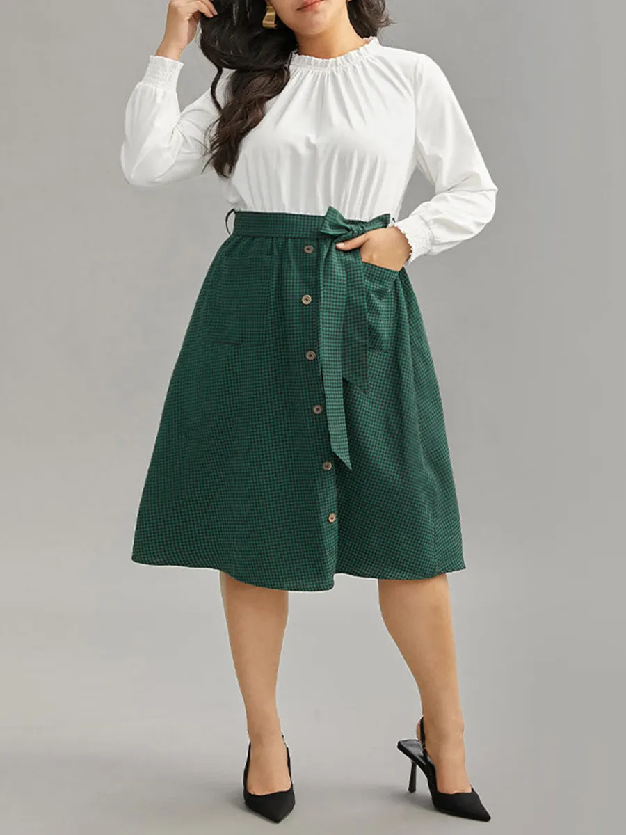 Elegant high-class waistline shirtdress