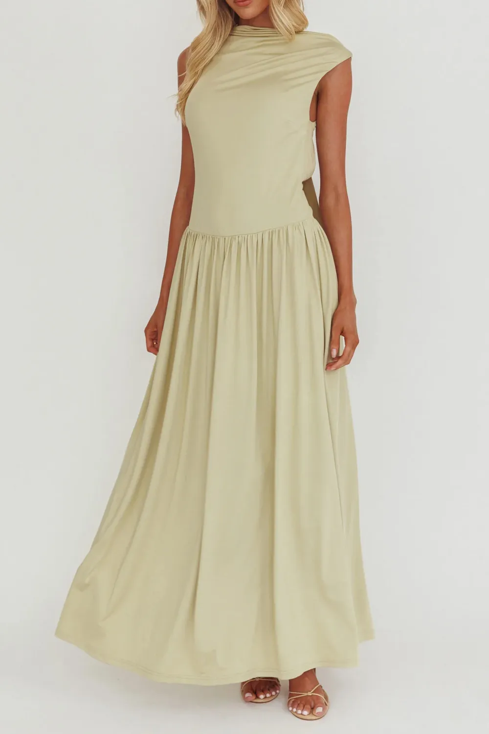 French Style Gentle Hollow Ribbon Long Skirt