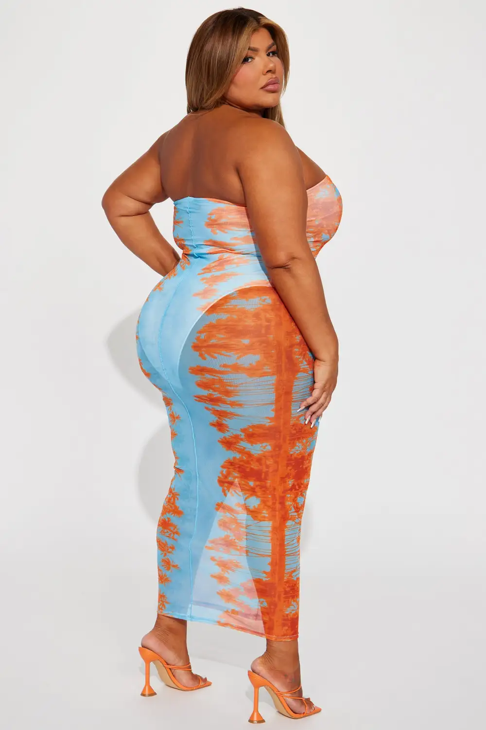 Avia Mesh Maxi Dress - Turquoise