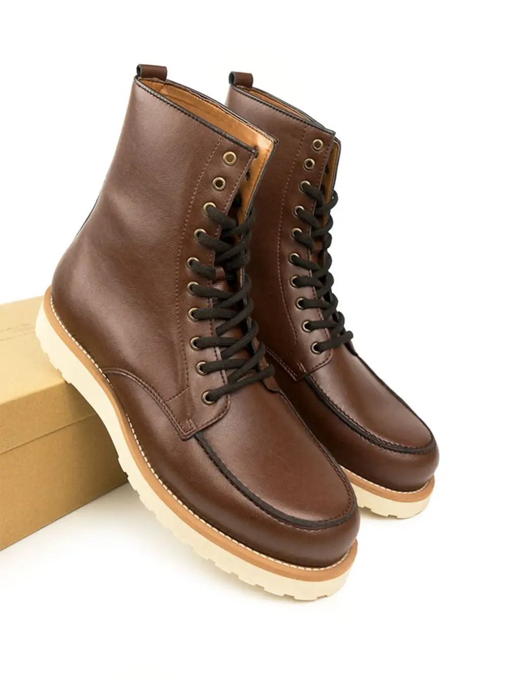 Men's Clean Modern Water Resistant Vegan Leather Everyday Boots