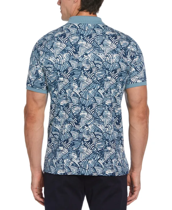 Tua X Perry Ellis Collaboration Allover Print Cotton Polo