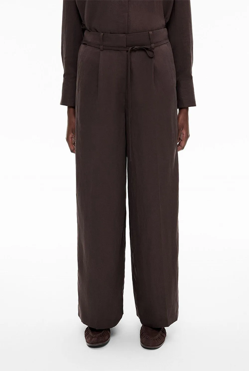 Tie-Waist Straight-Leg Sport Pants