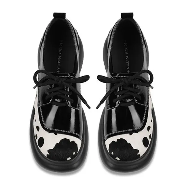 Cow Print Oxford Boots