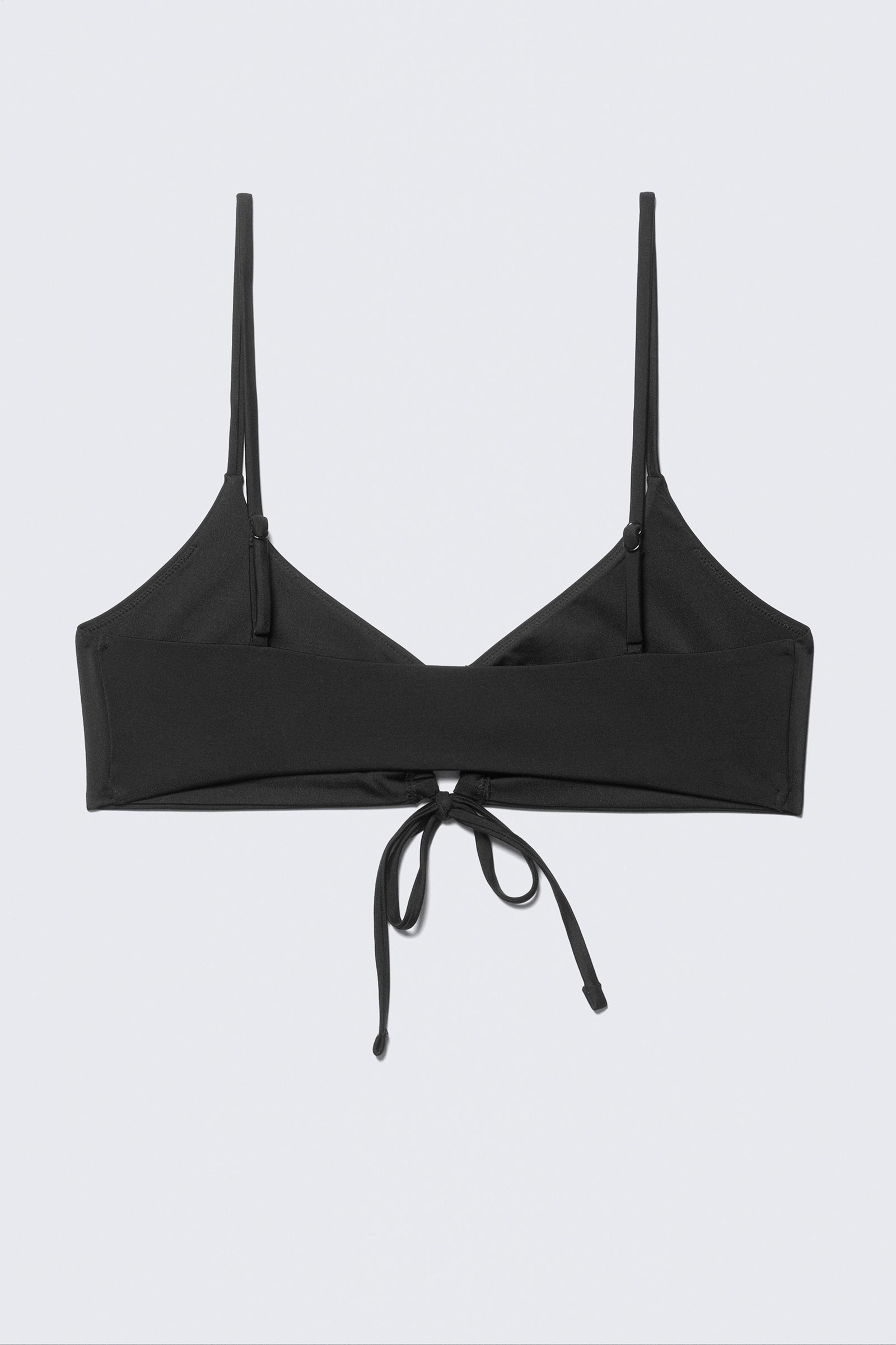 Drawstring Plain Bikini Top