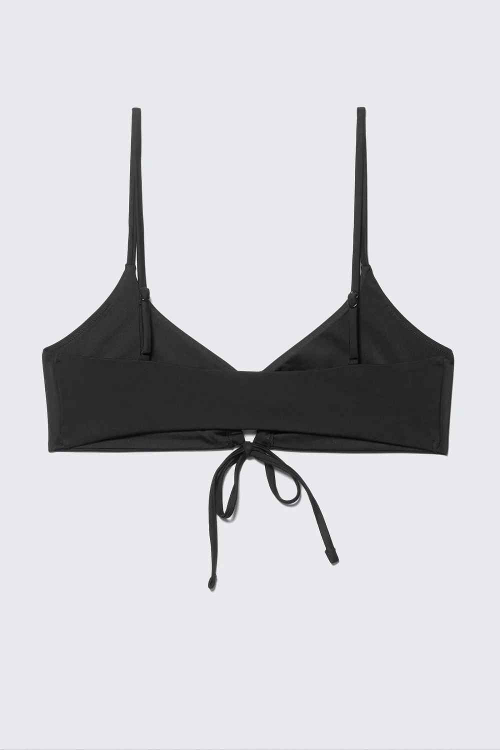 Drawstring Plain Bikini Top