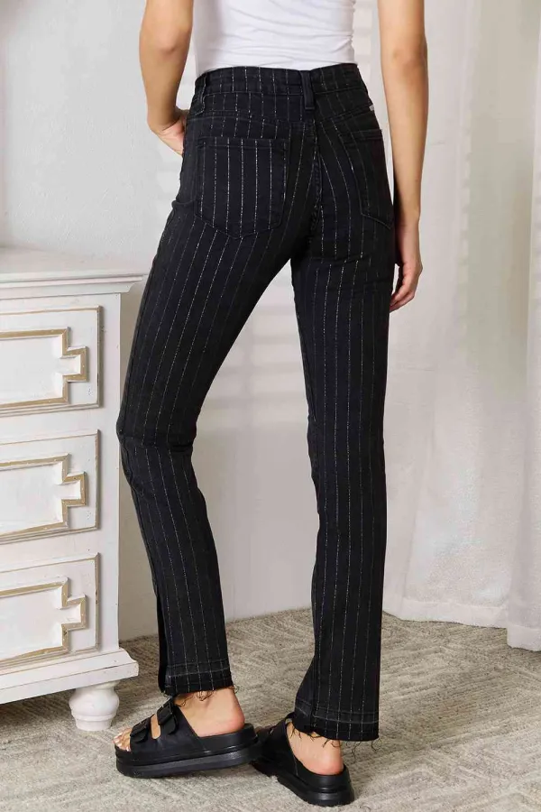 Relaxed Striped Pants With Pocket