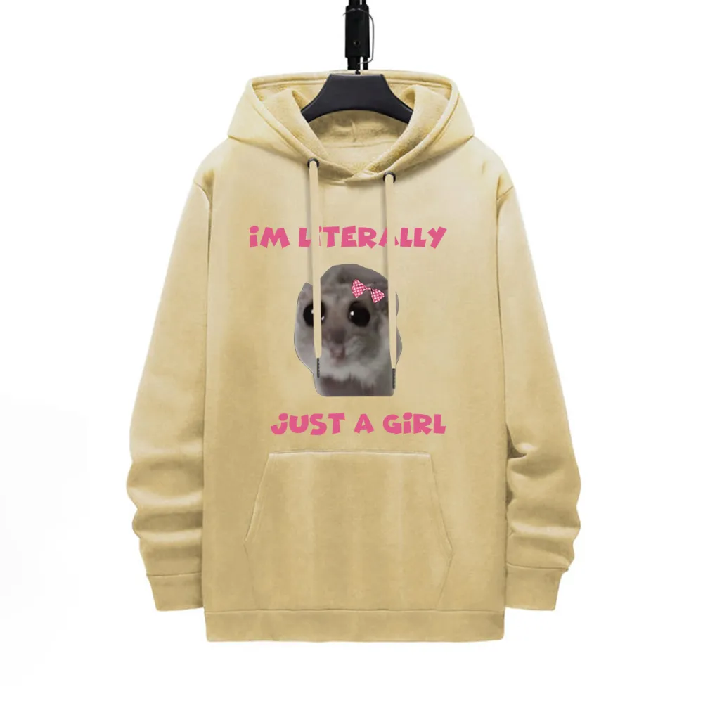 IM LITERALLY JUST A GIRL PATTERN PRINTED HOODIE