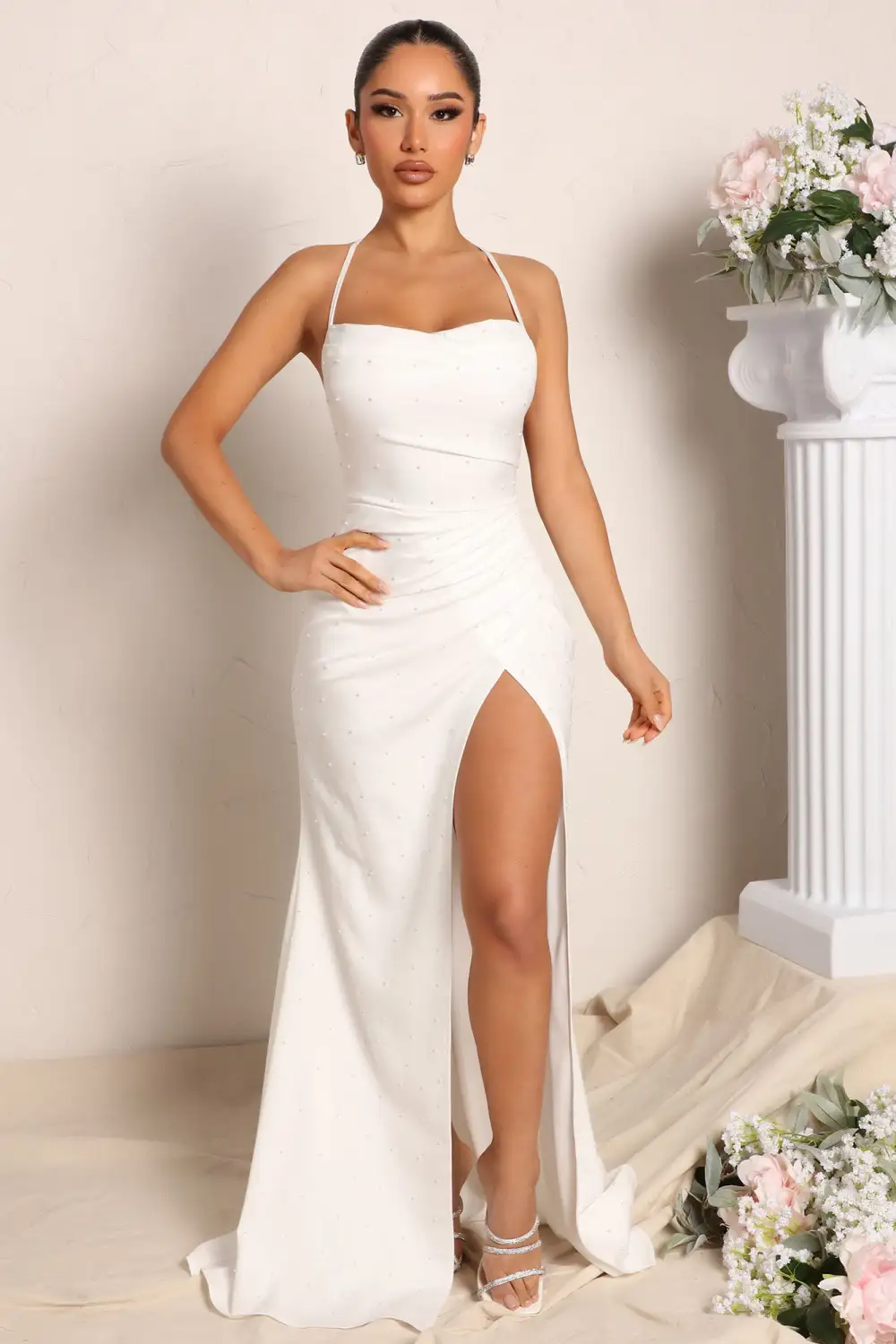 Holy Pearl Maxi Dress - White