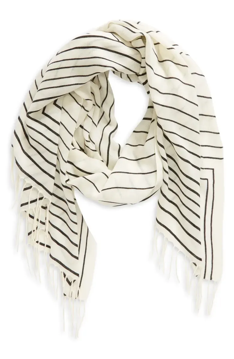 Tissue Print Wool & Cashmere Wrap Scarf