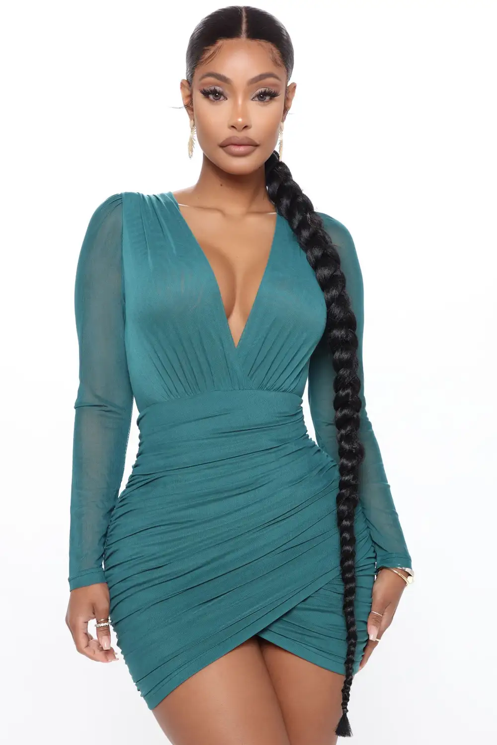 Sheer Goes Nothing Mini Dress - Hunter