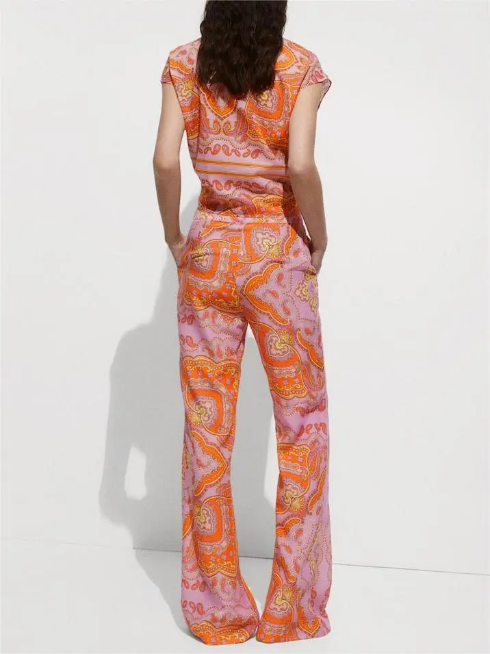 Printed lyocell pants