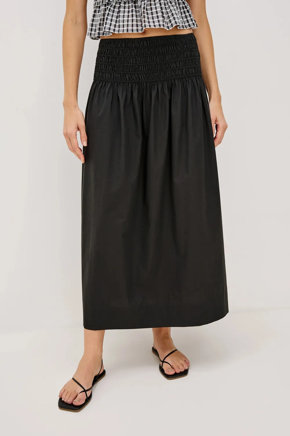 Ruffled High-Waisted Pure Cotton Half Skirt