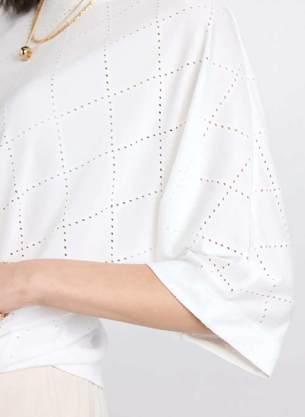 Ivory Ribbed Casual Top