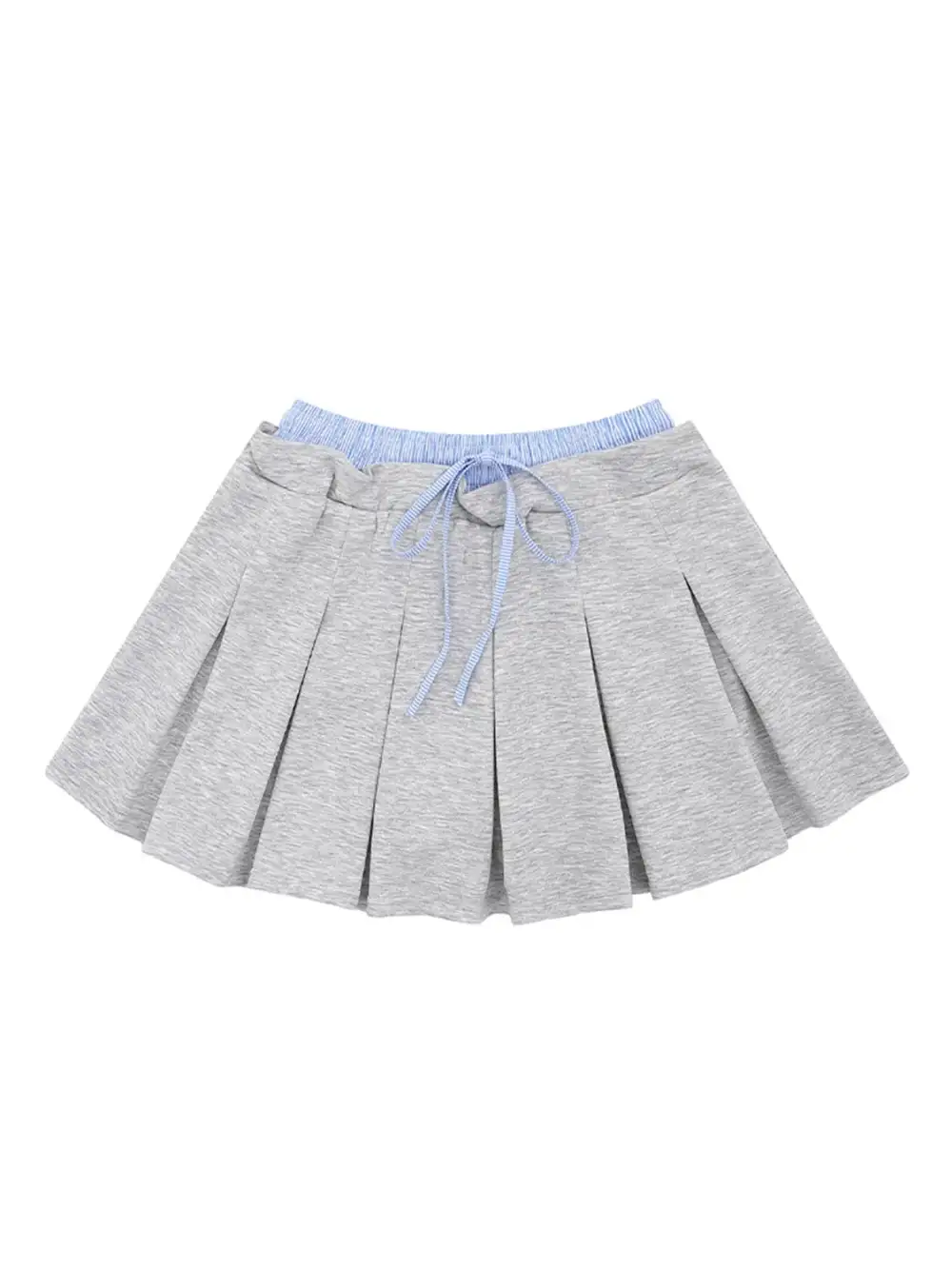 Pleated Drawstring Mini Skirt