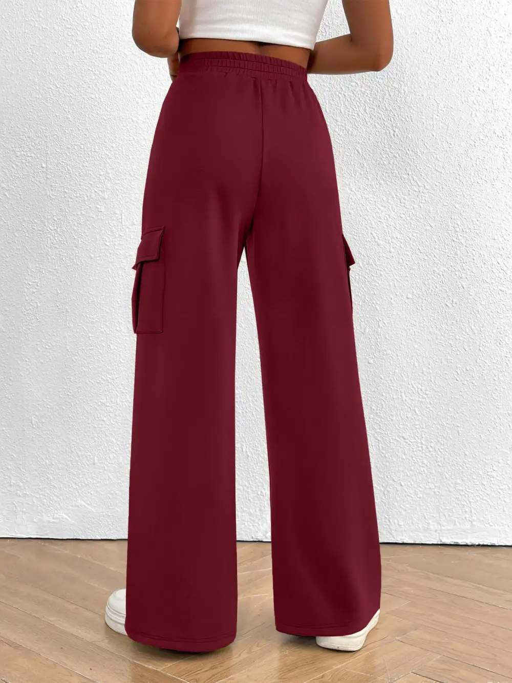 High Waist Cargo Pants With Drawstring