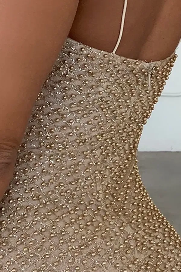 Soft Mini Dress With Designer Embellishments