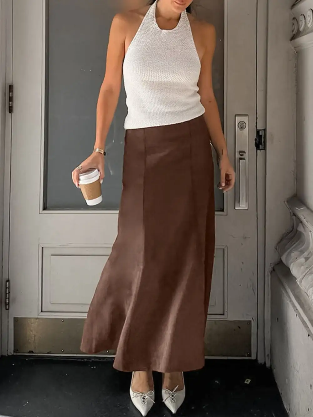 Suede Suede Midi Skirt