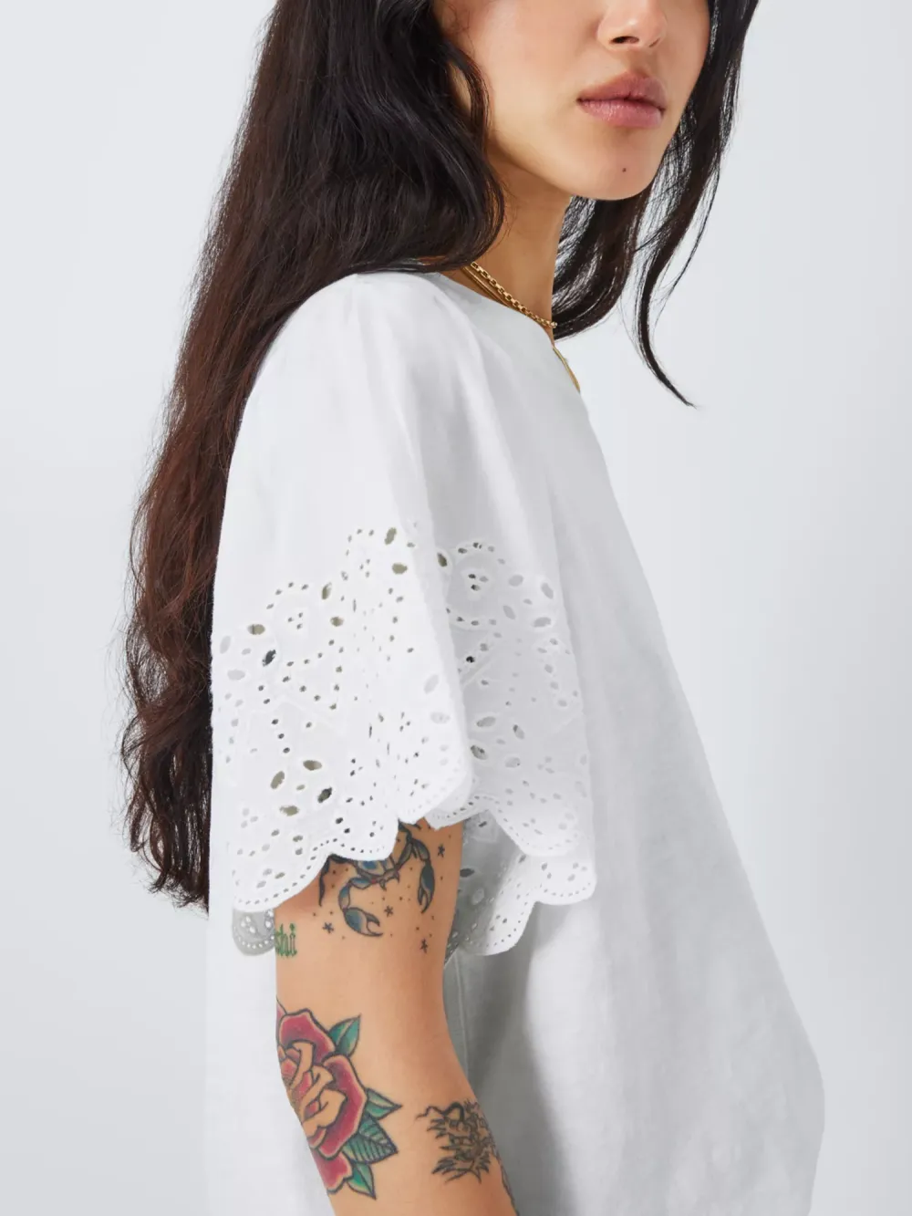 Bobby Broderie Anglaise Sleeve T-Shirt