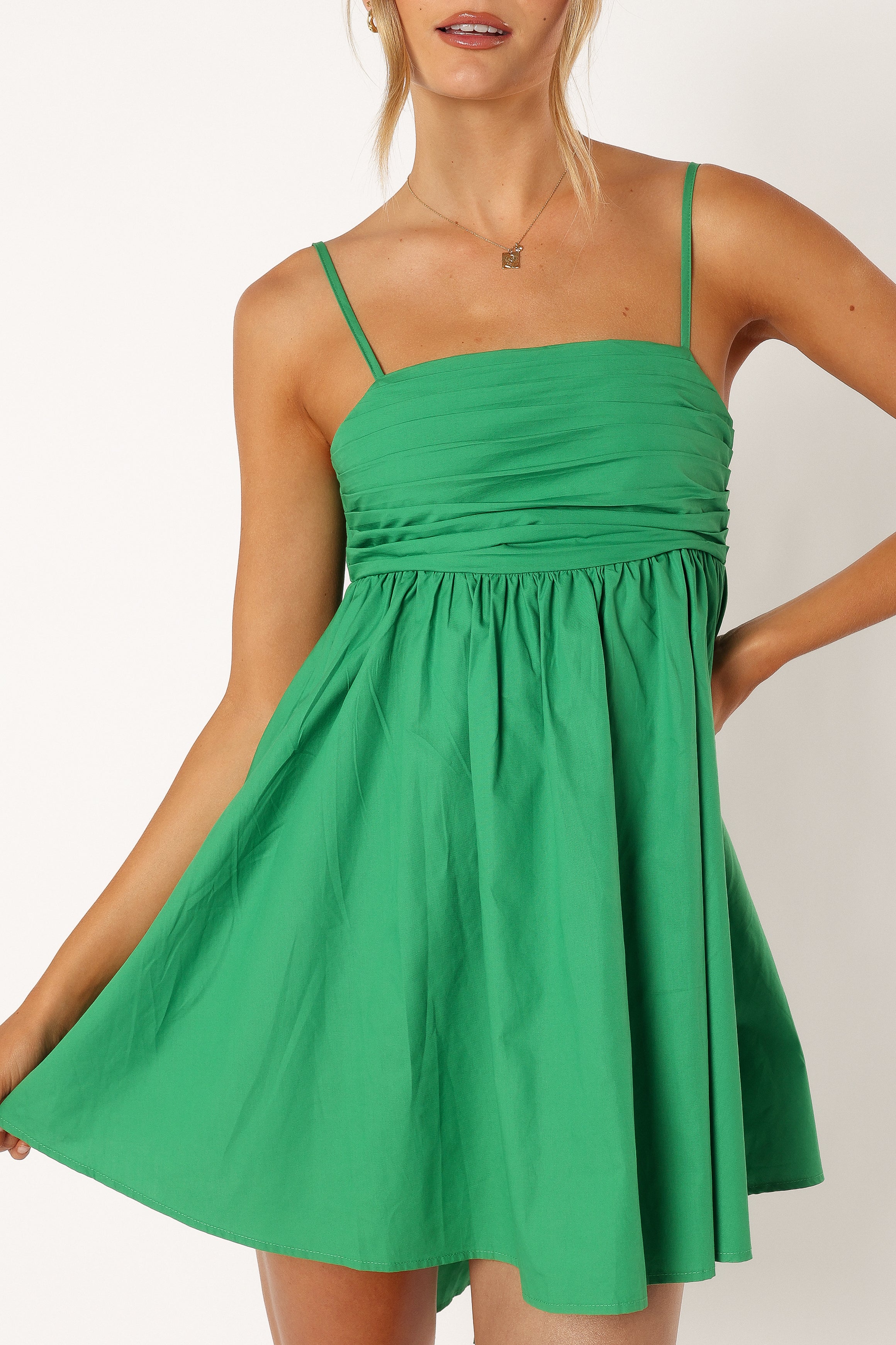 Alice Bow Back Mini Dress - Green