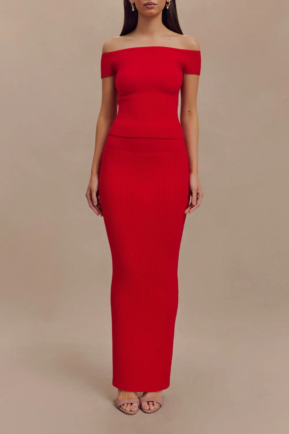 Ribbed Knit Maxi Skirt