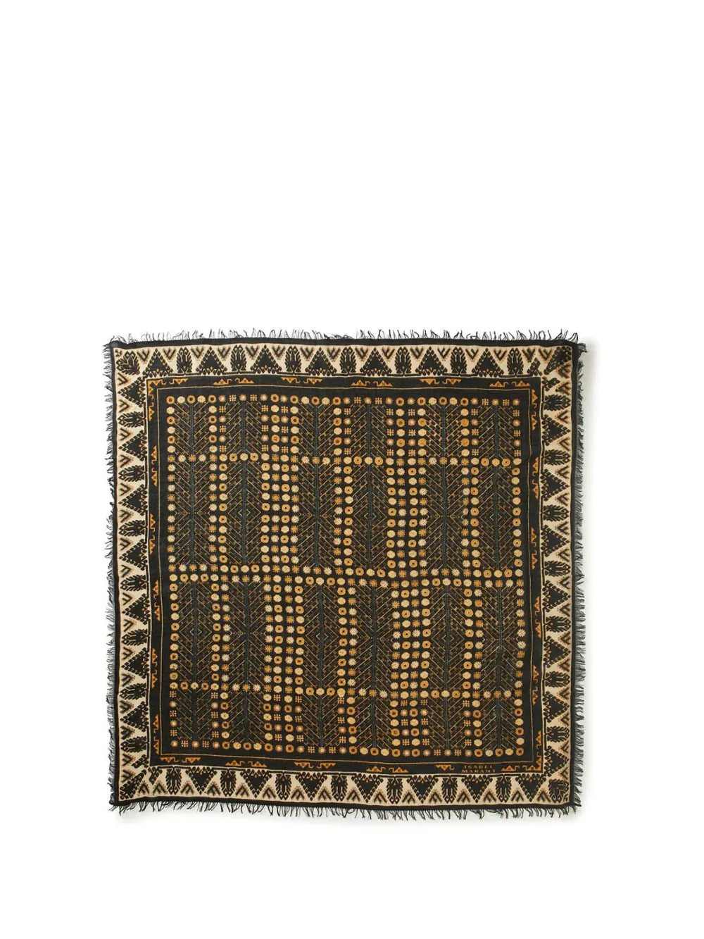 Red Ethnic Printed Square Scarf