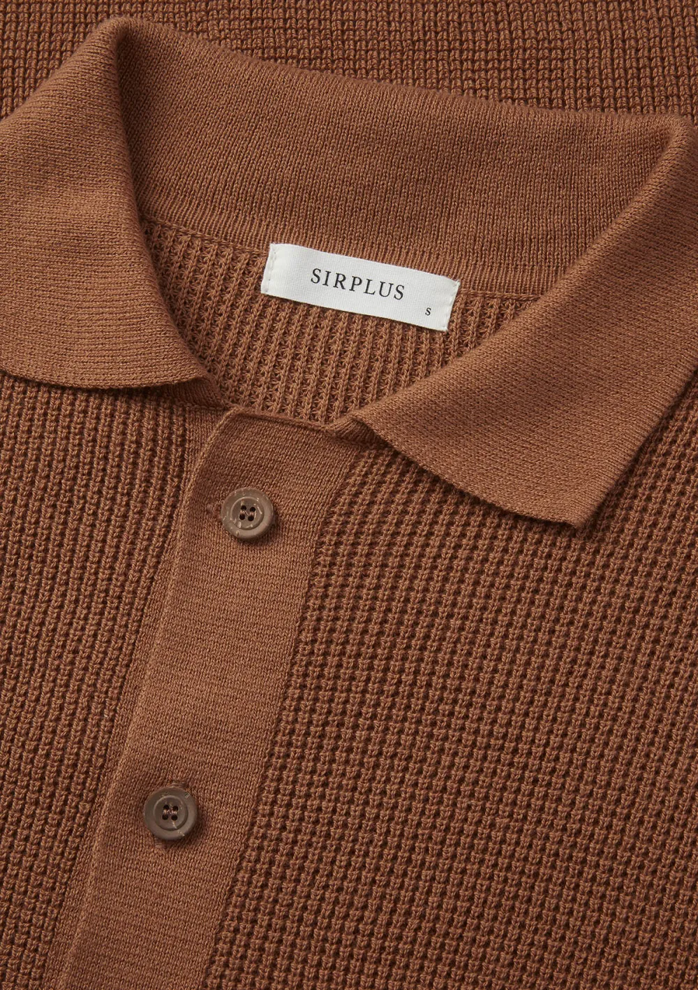 Caramel Waffle Knit Polo