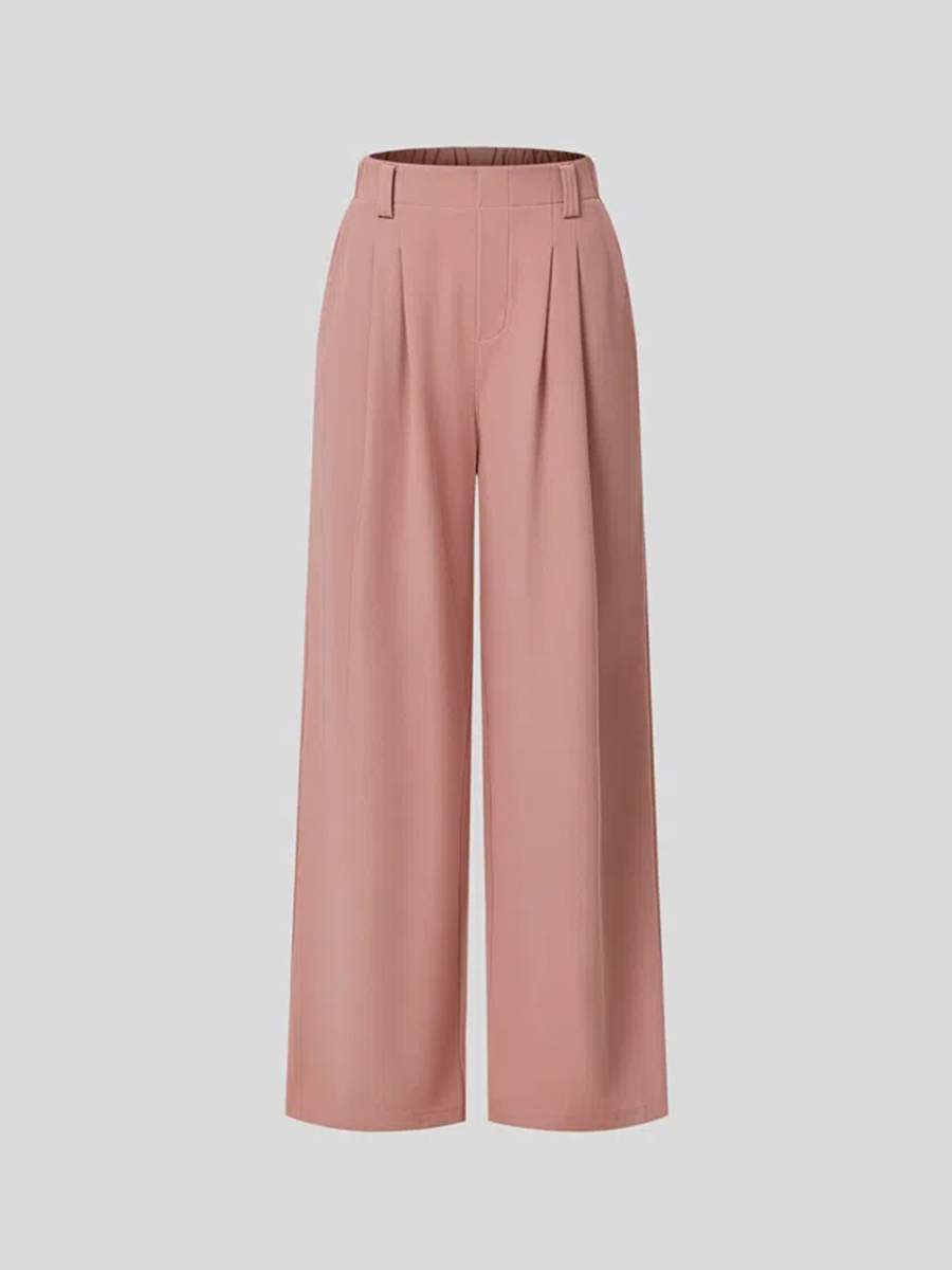 Halara High Waisted Plicated Side Pocket Wide Leg Waffle Casual Pants